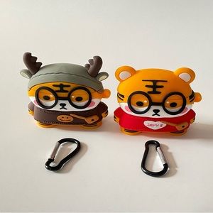 Lubiogio‎ 3D Glasses tiger+ antlers tiger case for airpod 2 Desing kids
